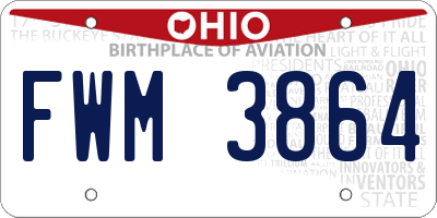 OH license plate FWM3864