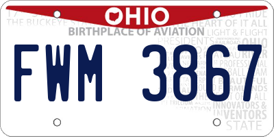 OH license plate FWM3867