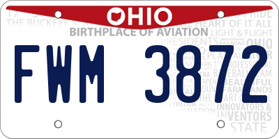 OH license plate FWM3872