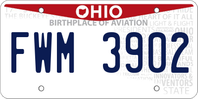 OH license plate FWM3902