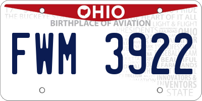 OH license plate FWM3922