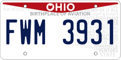 OH license plate FWM3931
