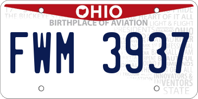 OH license plate FWM3937