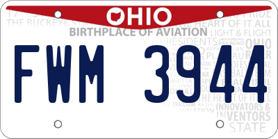 OH license plate FWM3944
