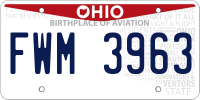 OH license plate FWM3963