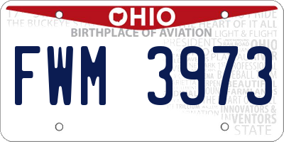 OH license plate FWM3973