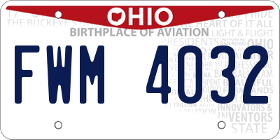 OH license plate FWM4032