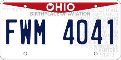 OH license plate FWM4041