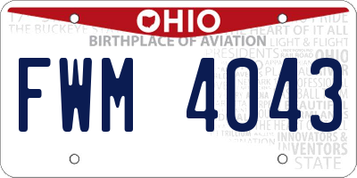 OH license plate FWM4043