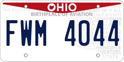 OH license plate FWM4044