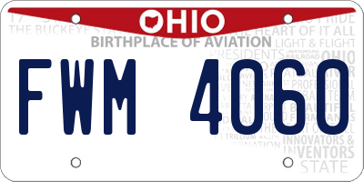 OH license plate FWM4060