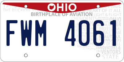OH license plate FWM4061