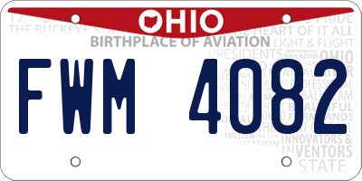 OH license plate FWM4082
