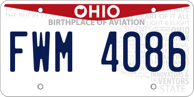 OH license plate FWM4086
