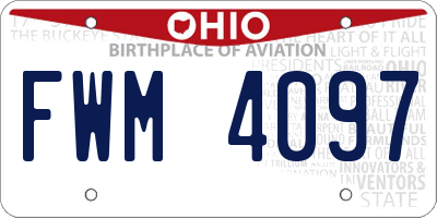 OH license plate FWM4097