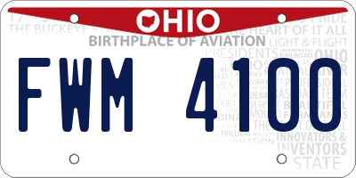 OH license plate FWM4100