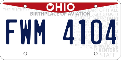 OH license plate FWM4104