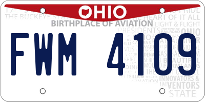 OH license plate FWM4109