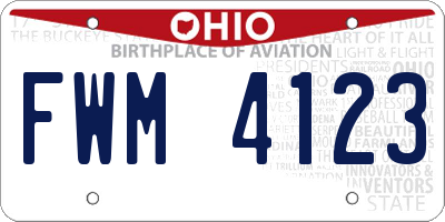 OH license plate FWM4123