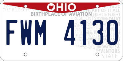 OH license plate FWM4130