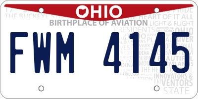 OH license plate FWM4145