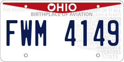 OH license plate FWM4149