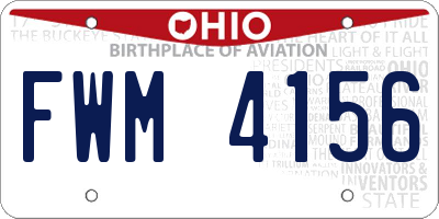 OH license plate FWM4156