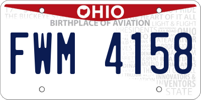 OH license plate FWM4158
