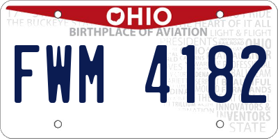 OH license plate FWM4182