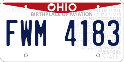 OH license plate FWM4183