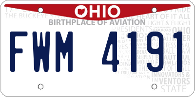 OH license plate FWM4191