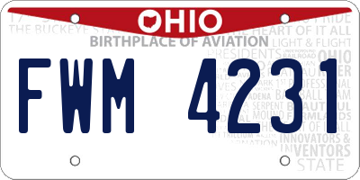 OH license plate FWM4231