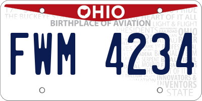 OH license plate FWM4234
