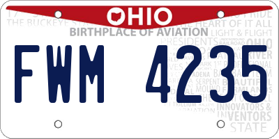 OH license plate FWM4235