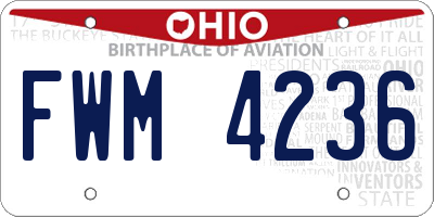 OH license plate FWM4236