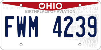 OH license plate FWM4239
