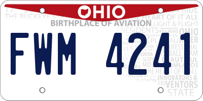 OH license plate FWM4241