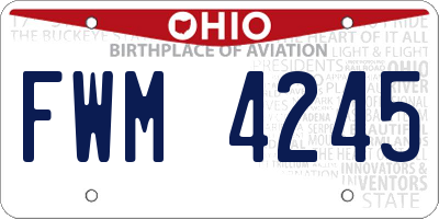 OH license plate FWM4245