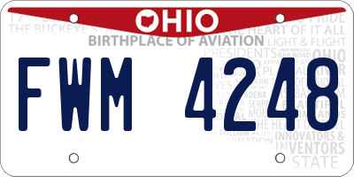 OH license plate FWM4248