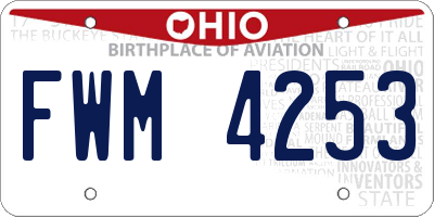 OH license plate FWM4253