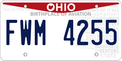 OH license plate FWM4255