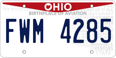 OH license plate FWM4285