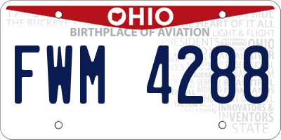 OH license plate FWM4288