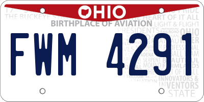 OH license plate FWM4291