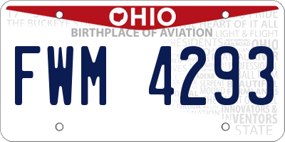 OH license plate FWM4293