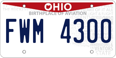 OH license plate FWM4300