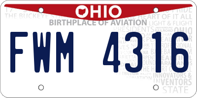 OH license plate FWM4316