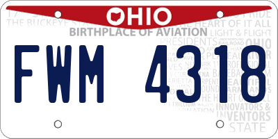 OH license plate FWM4318