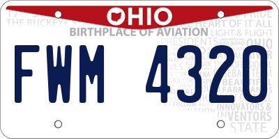 OH license plate FWM4320
