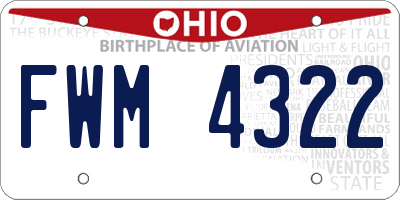 OH license plate FWM4322